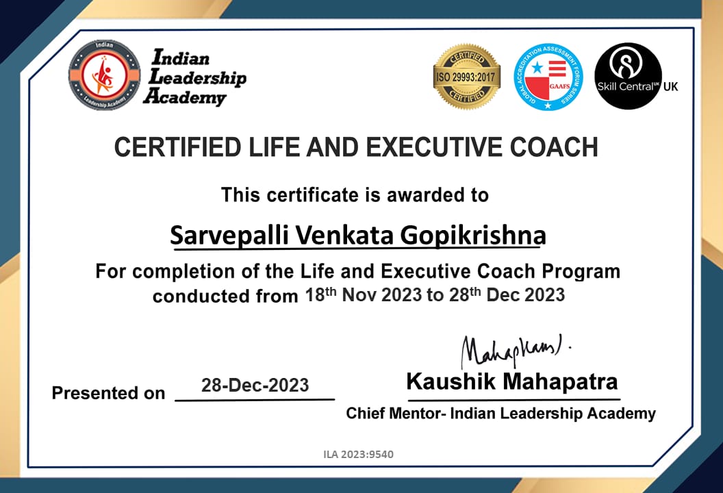 Certified Life and Executive Coach